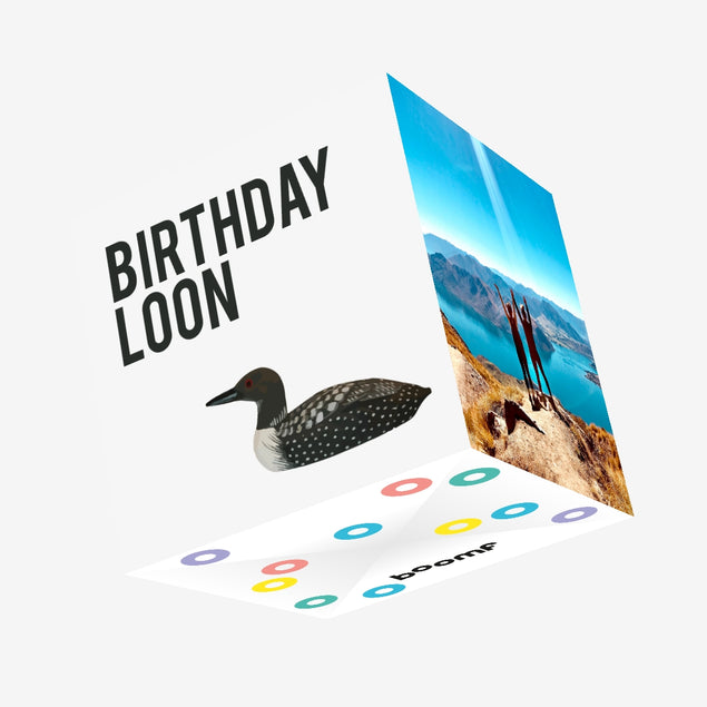 Rude Bird Birthday Loon Confetti-exploding Greetings Card