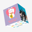 So Lucky To Have You Cute Lucky Cat Confetti-exploding Greetings Card