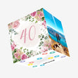 40th Birthday Pink Flowers Confetti-exploding Greetings Card
