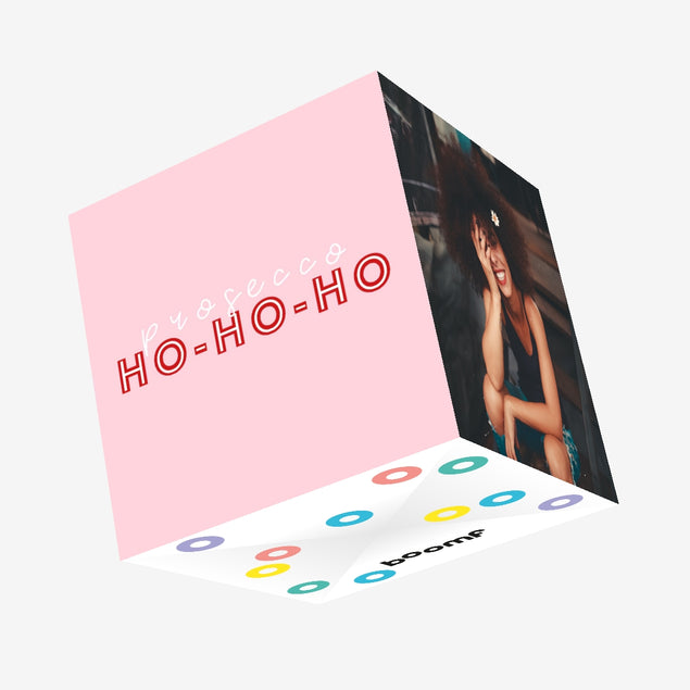 Prosecco Ho-Ho-Ho Christmas Confetti-exploding Greetings Card