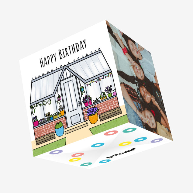 Greenhouse Birthday Confetti-exploding Greetings Card