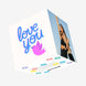 Love You Bird Valentine's Blue Confetti-exploding Greetings Card
