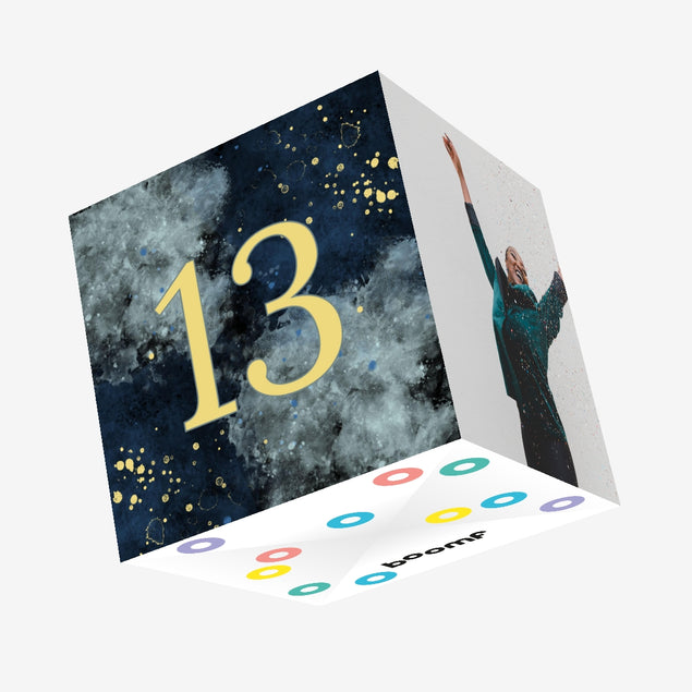 13th Birthday Abstract Design Confetti-exploding Greetings Card