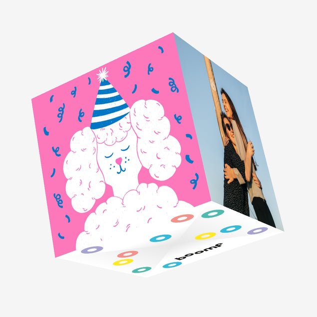Party Poodle Birthday Confetti-exploding Greetings Card