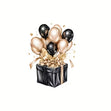 Happy Birthday Stickers Black