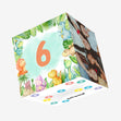 6th Birthday Cute Baby Dinosaurs Confetti-exploding Greetings Card