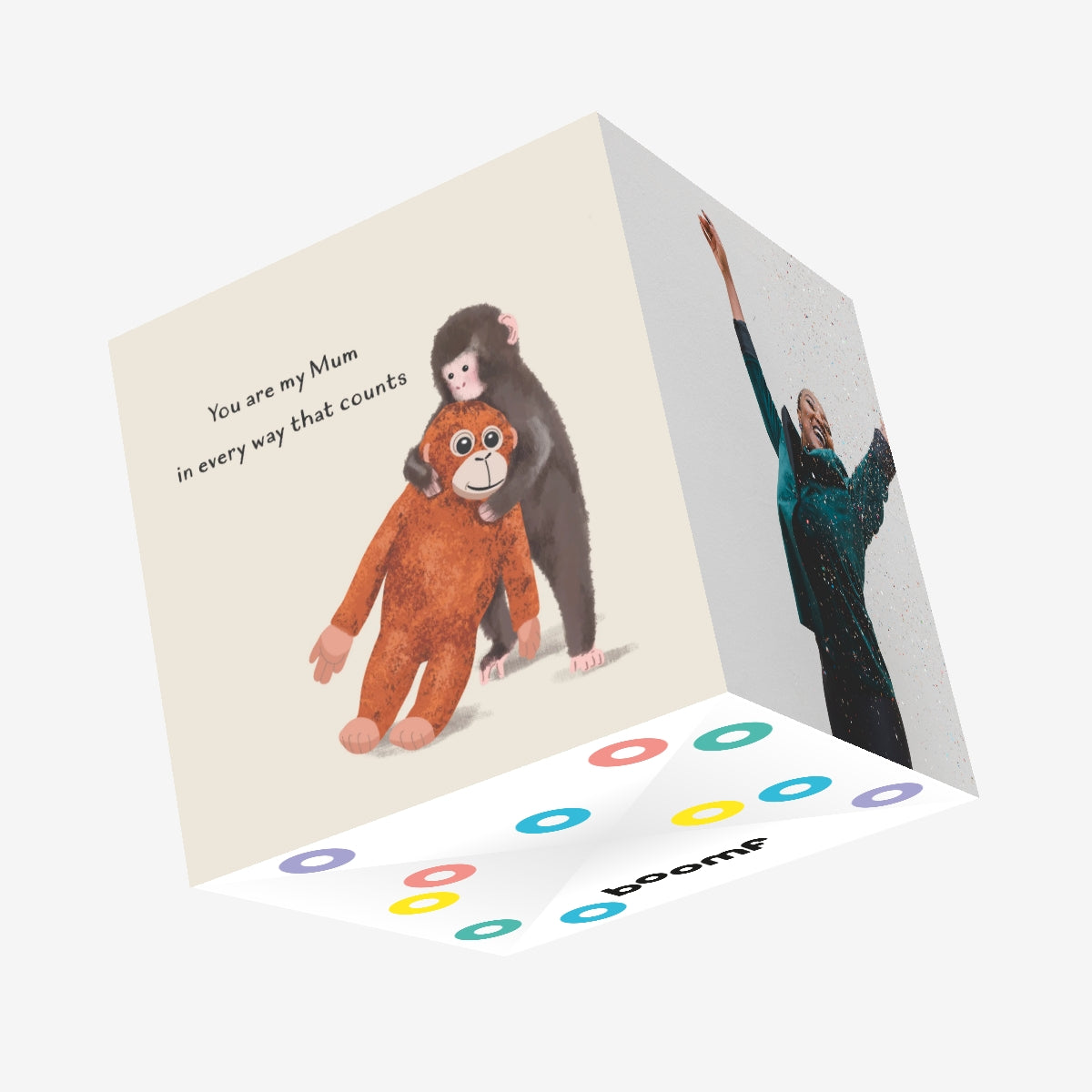Punch The Monkey Macaque Mother's Day Confetti-exploding Greetings Car ...