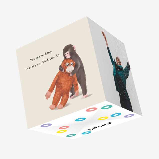 Punch The Monkey Macaque Mother's Day Confetti-exploding Greetings Card