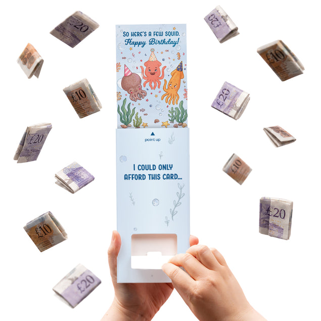 Money Cannon Surprise Wallet Card - A Few Squid