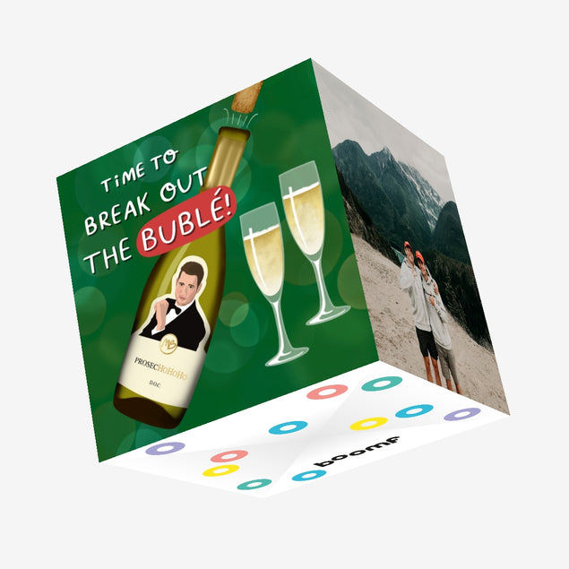 Break Out The Buble / Bubbly - Christmas Confetti-exploding Greetings Card