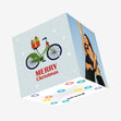 Merry Christmas Bike With Gifts Confetti-exploding Greetings Card