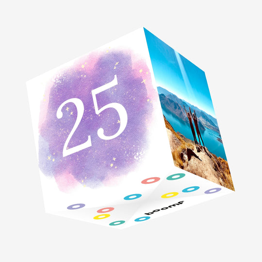 25th Birthday Purple Sky Confetti-exploding Greetings Card