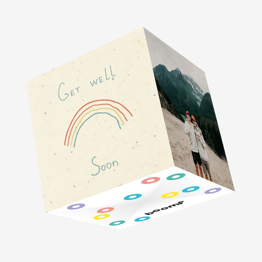Get Well Rainbow Confetti-exploding Greetings Card