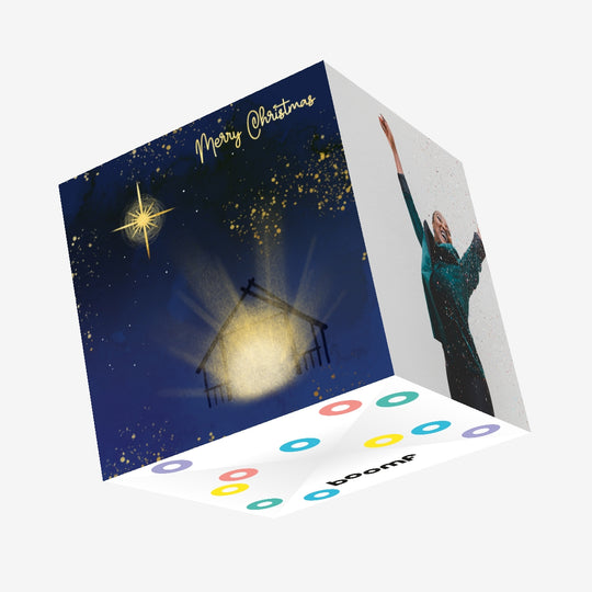 Merry Christmas Bright Light Confetti-exploding Greetings Card