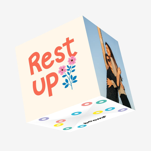 Rest Up Get Well Soon Orange Confetti-exploding Greetings Card