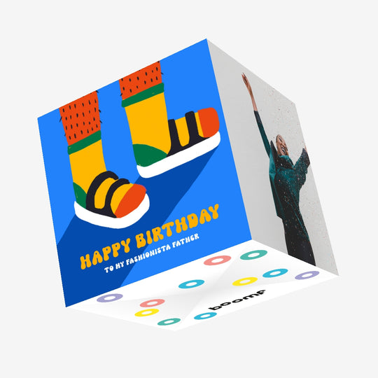 Happy Birthday To My Fashionista Father Funny Confetti-exploding Greetings Card