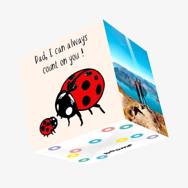 Dad, I can Always Count On You! - Cute Ladybugs Confetti-exploding Greetings Card
