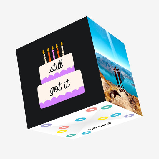 Still Got It Cake Birthday Black Confetti-exploding Greetings Card