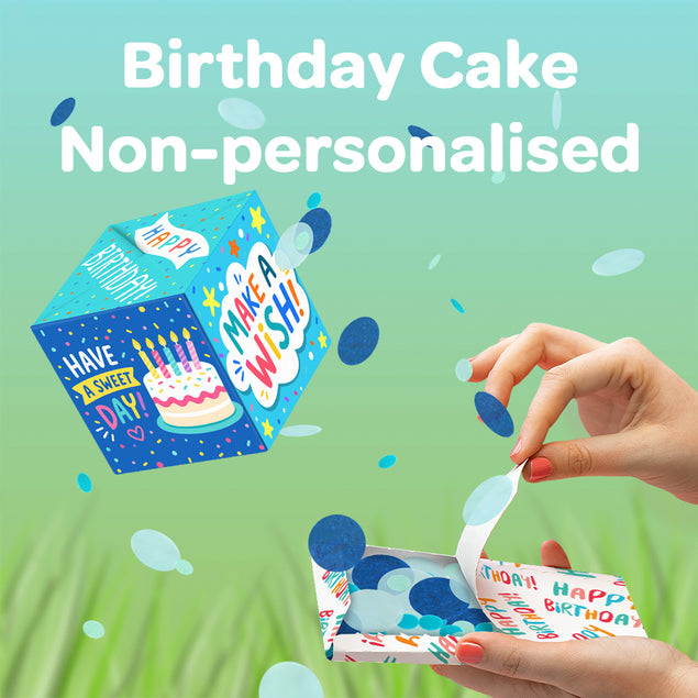 Birthday Cake Non-Personalised 5-Sided Confetti-exploding Greetings Card