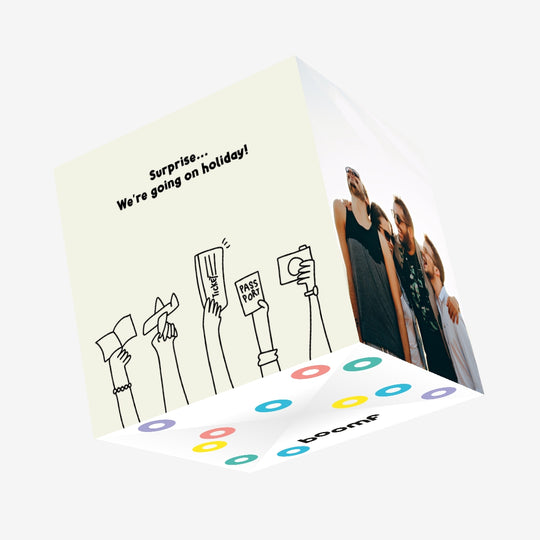 Surprise... We're Going On A Holiday! Confetti-exploding Greetings Card