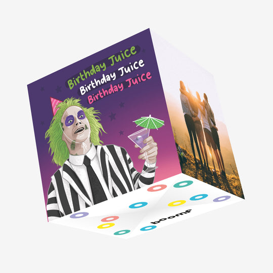 Birthday Juice - Funny Beetlejuice Confetti-exploding Greetings Card