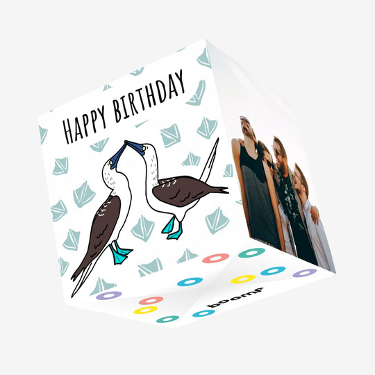 Blue Footed Boobies Birthday Confetti-exploding Greetings Card