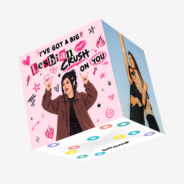 I've Got A Big Lesbian Crush On You Confetti-exploding Greetings Cards
