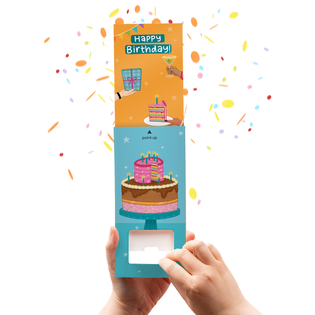 Birthday Cake Non-personalised Cannon Confetti Shooter Card