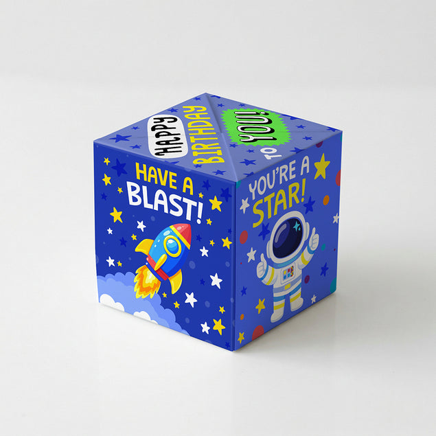 Space Birthday Non-Personalised 5-Sided Confetti-exploding Greetings Card