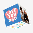 Love You Dad Pink Heart Confetti-exploding Greetings Card