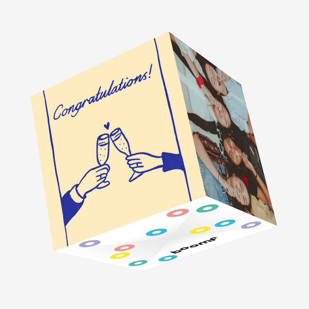Champagne Cheers Congratulations Wedding/Engagement Confetti-exploding Greetings Card