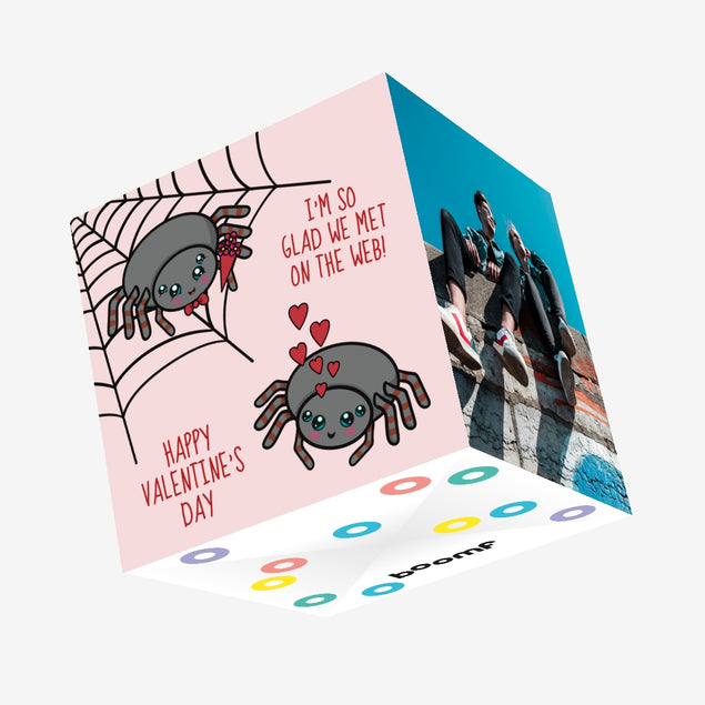 Glad We Met On The Web Funny Valentine's Day Confetti-exploding Greetings Card