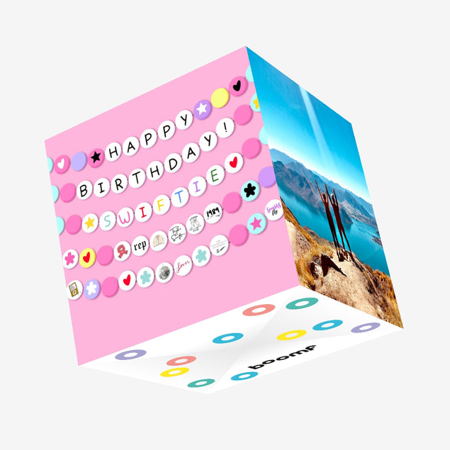 Happy Birthday Swiftie Cute Pink Confetti-exploding Greetings Card