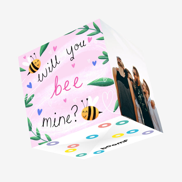 Will You Bee Mine? Cute Valentine's Day Confetti-exploding Greetings Card