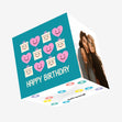 Happy Birthday Hearts And Presents Turquoise Confetti-exploding Greetings Card