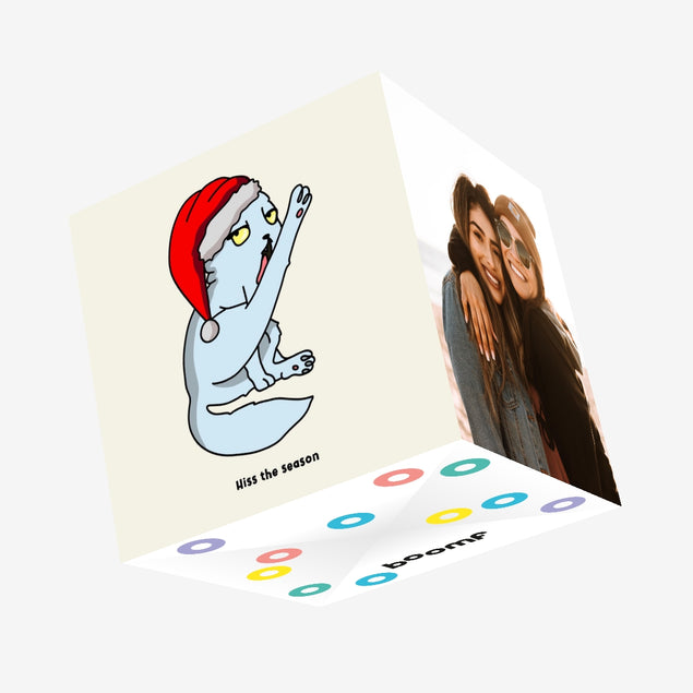 Hiss The Season - Funny Mean Cat Christmas Confetti-exploding Greetings Card