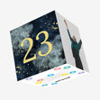 23rd Birthday Abstract Design Confetti-exploding Greetings Card