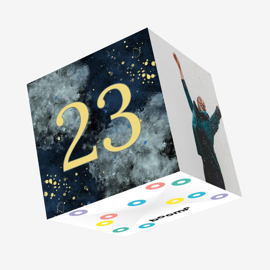 23rd Birthday Abstract Design Confetti-exploding Greetings Card