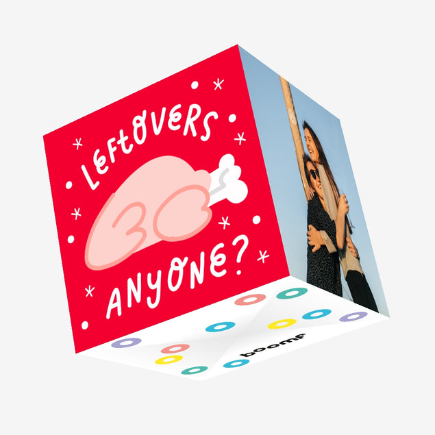 Leftovers Anyone Turkey Red Christmas Confetti-exploding Greetings Card