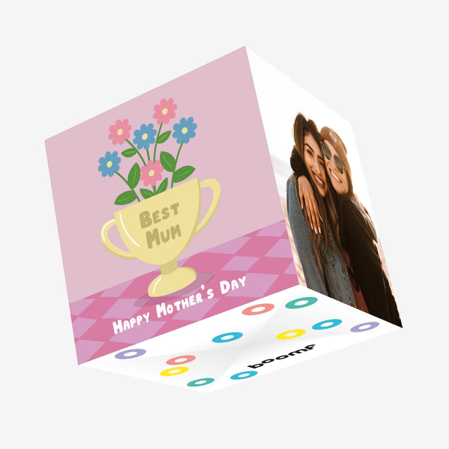 Best Mum Trophy Mother's Day Confetti-exploding Greetings Card