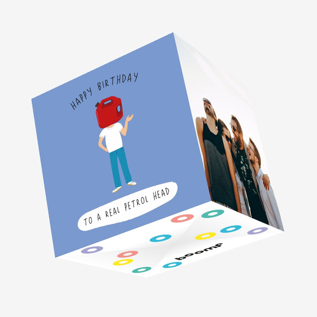 Happy Birthday Petrol Head Funny Confetti-exploding Greetings Card