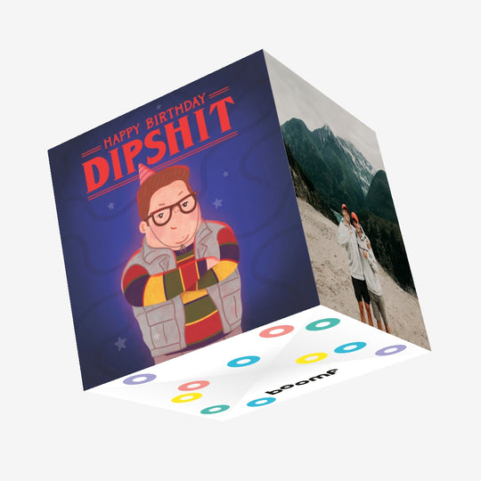 Happy Birthday Dipshit Stranger Things Confetti-exploding Greetings Card