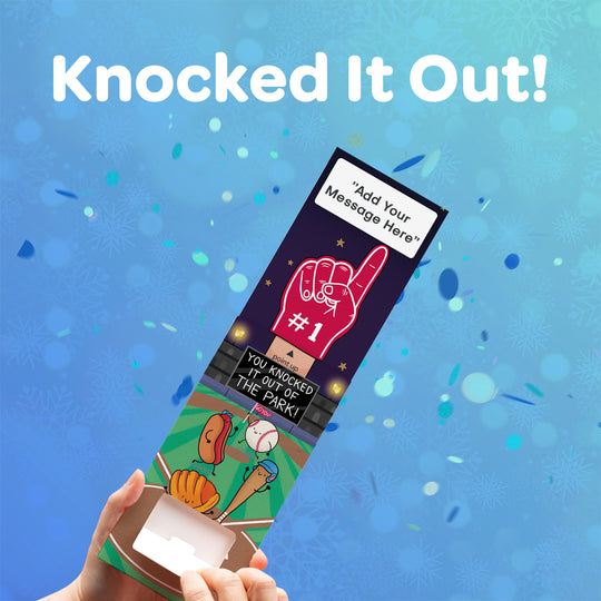 "Knocked it out of the Park!" Cannon Confetti Shooter Card