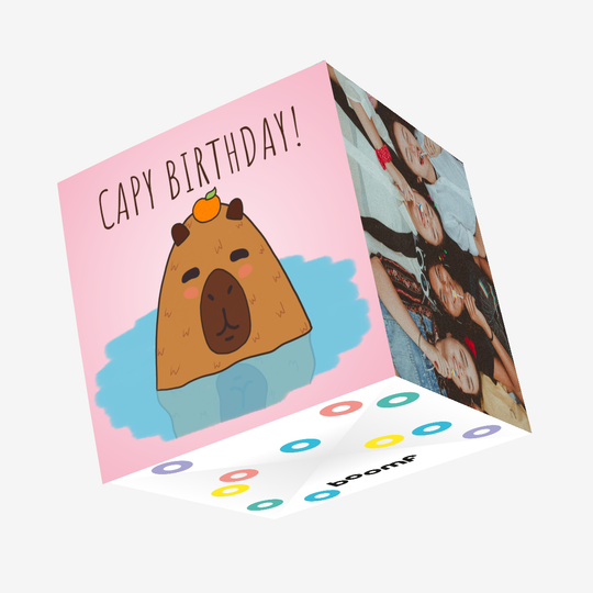Capy Birthday Confetti-exploding Greetings Card