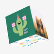 Happy Day! Birthday Cactus Green Confetti-exploding Greetings Card