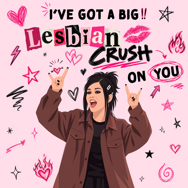 I've Got A Big Lesbian Crush On You Confetti-exploding Greetings Cards