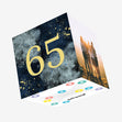 65th Birthday Abstract Design Confetti-exploding Greetings Card