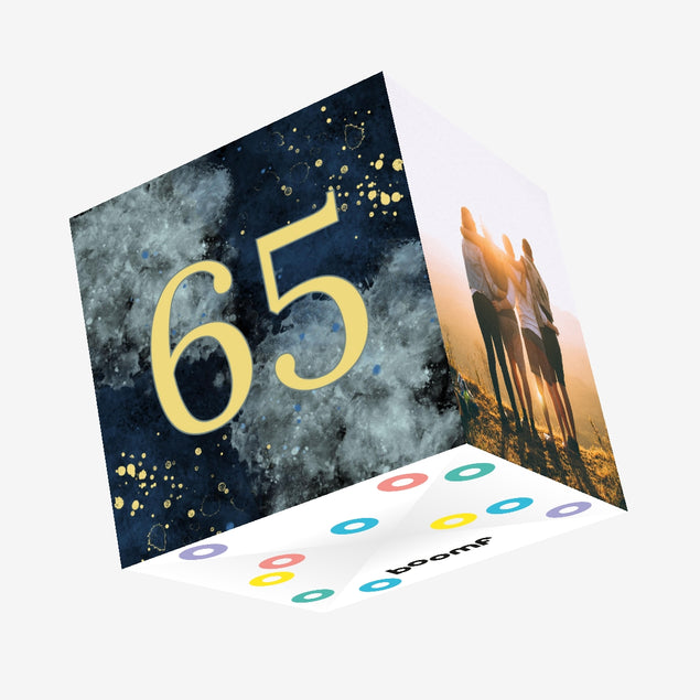 65th Birthday Abstract Design Confetti-exploding Greetings Card