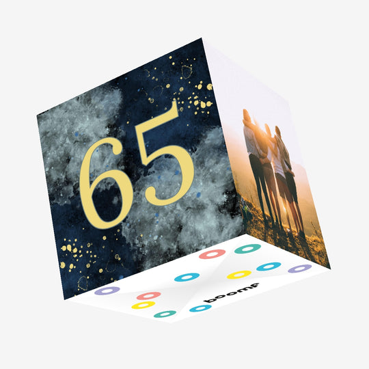 65th Birthday Abstract Design Confetti-exploding Greetings Card