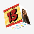 Age 13 Comic Book Number Birthday Confetti-exploding Greetings Card